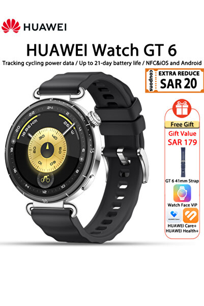 Huawei ساعة Watch GT 6 الذكية مقاس 41 مم، شاشة AMOLED، ضمان يصل إلى 14 يومًا،...