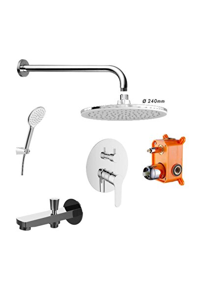 Bien 2F Round Water Flowbox Sistemleri Ankastre Banyo Bataryası Seti