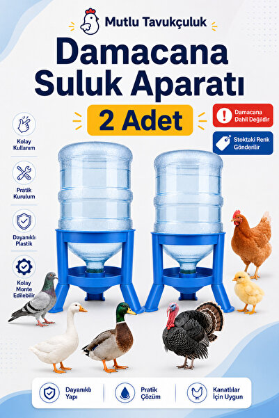 MUTLU TAVUKÇULUK 2 Adet Akıllı Otomatik Damacana Aparatı Güvercin Suluk Tavuk...