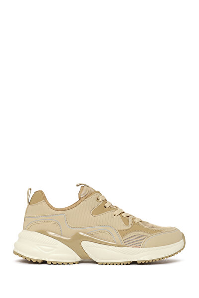 Derimod Kadın Bej Kalın Tabanlı Bağcıklı Sneaker 26PFE495914