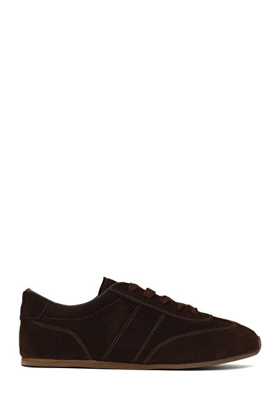 Derimod Kadın Kahverengi Bağcıklı Süet Deri Sneaker 26PFD420510