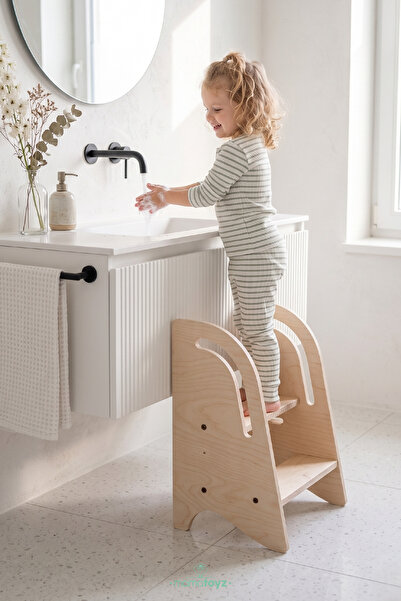 MAMATOYZ Küçük Öğrenme Kulesi Stepın High - Natural - Banyo Yükseltme Ve Tuva...