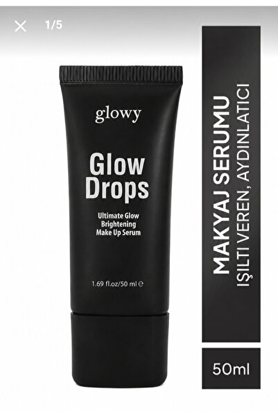 GLOWY Makyaj Serumu Işıltı Veren Aydınlatıcı Doğal Cilt Görünümü Glow Drops 50ml