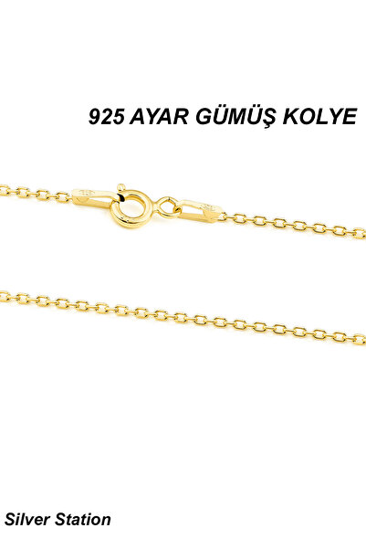 Silver Station Altın Renk 925 Ayar Gümüş Kolye - Gold Zincir Kolye 40-45-50-5...