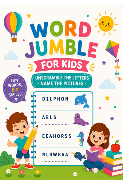 Jüpiter Çocuk Yayınları Word Jumble for Kids | 7-10 Yaş İngilizce Kelime Bulm...
