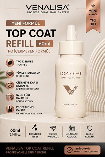 Venalisa Top Coat 60 ml Bulk Kutu Hema Free TPO Free