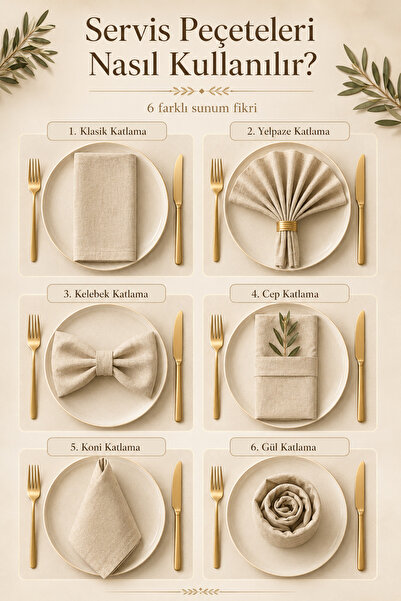 Morlay LINEN | 6 Adet Organik Ham Yıkanmış Keten Servis Peçetesi 40 x 40 cm Sofra Sunum Seti