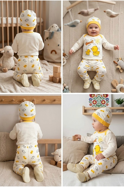 meyastore Baby 3-Piece Set Duck Printed