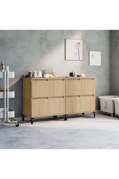 Concept Servante, 2 buc, stejar sonoma, 60x35x70 cm, lemn prelucrat