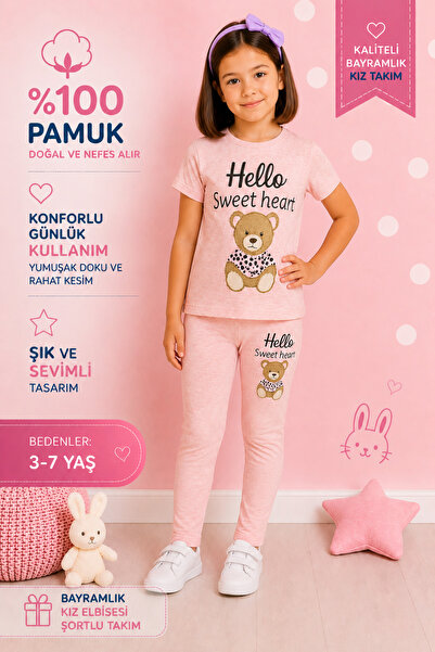 KAMİKAM Set de vară, din bumbac, cu capri, pentru fetiță