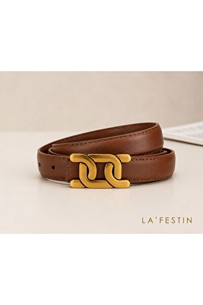 LA'FESTİN Gold Toka Kadın Kemer , Pantolon Kemeri, Gömlek Kemeri,Ceket Kemeri