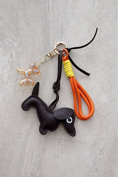 CULTE Le Toutou Bag Charm - Turuncu ve Kahverengi Köpek Figürlü Çanta Aksesuarı