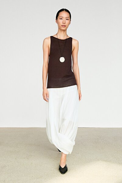 Massimo Dutti Halter yaka ince triko top