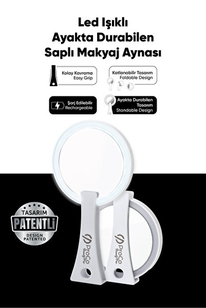 PROCO Beauty Pro LED Işıklı Ayakta Durabilen Makyaj Aynası - Şarj Edilebilir ...