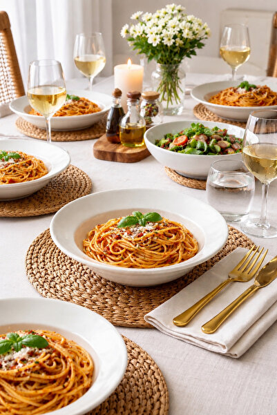 Çeyizhane Verde Serisi 29 cm Makarna & Salata & Sunum Tabağı Geniş Çukur Serv...