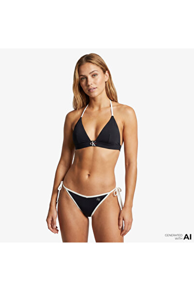 Calvin Klein Triangle Kadın Siyah Bikini Üstü