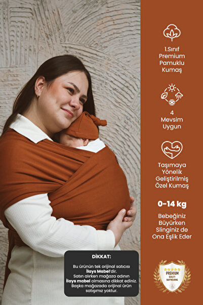ilays beauty Premium Birinci Sınıf Pamuklu Esnek Wrap Sling (BABYWEARİNGE ÖZE...