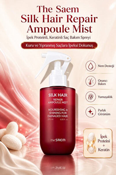 THE SAEM Silk Hair Repair Ampoule Mist/ Ipek Proteinli, Keratinli Saç Bakım S...