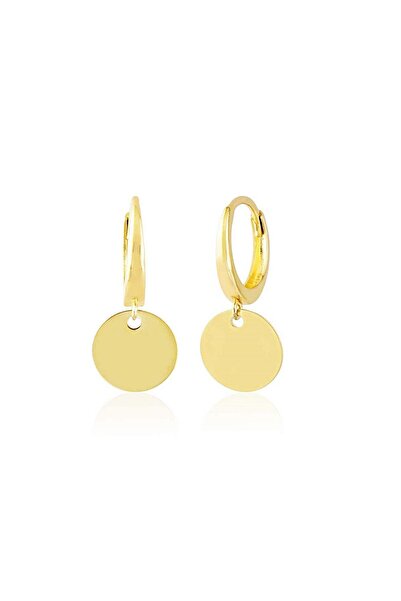 Sembol Gold Pullu Altın Küpe Taşsız