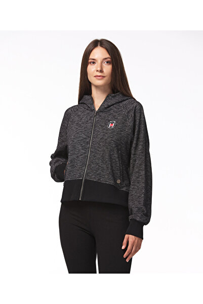 Kartal Yuvası BEŞİKTAŞ KADIN KAPÜŞONLU FERMUARLI SWEATSHIRT 8425246T3