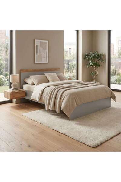 PAN HOME سرير أطفال هيدرين فردي 120x200 سم ميلامين - رمادي