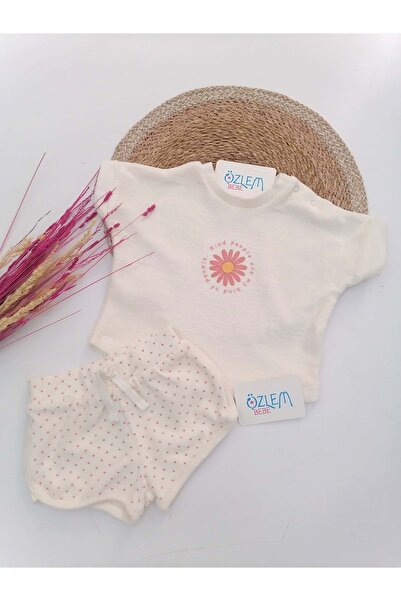 ÖZLEM BEBE Minik Çiçek Şortlu Takım-0-3 Ay