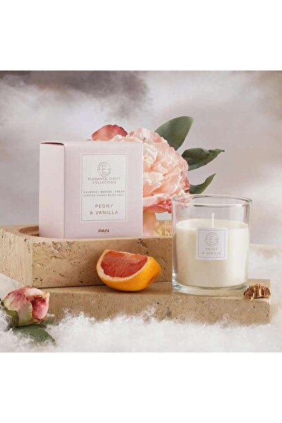 PAN HOME شمعة أنيقة معطرة برائحة الفانيليا والفاوانيا في وعاء زجاجي 255 جرام ...