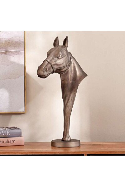 PAN HOME Rayan Metal Decor Horse Sculpture 35x17x64cm - Soft Brass