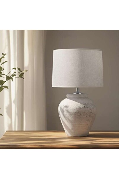 PAN HOME مصباح طاولة سيراميك راشديل E27 مقاس 38×62 سم - رمادي