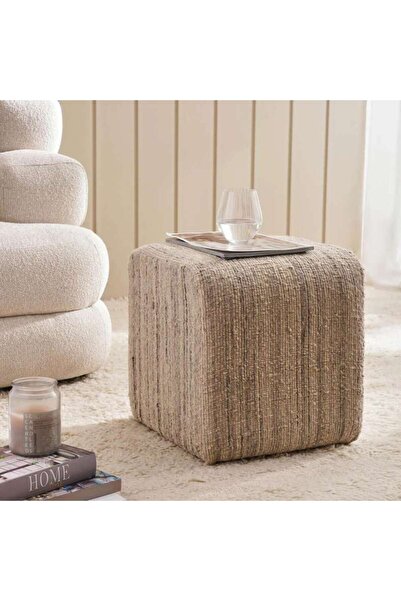 PAN HOME Lisbon Square Pouf 40x40x40cm - Beige