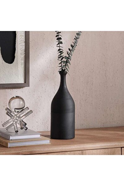 PAN HOME Olivia Terracotta Vase 13.5x13.5x32cm - Black