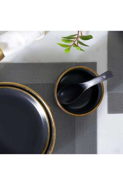 PAN HOME Regale Soup Spoon 14x5cm - Black And Gold