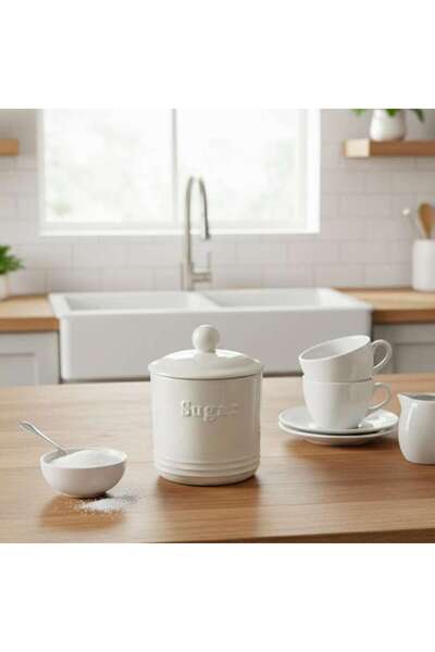 PAN HOME Rovill Sugar Canister 600ml -white