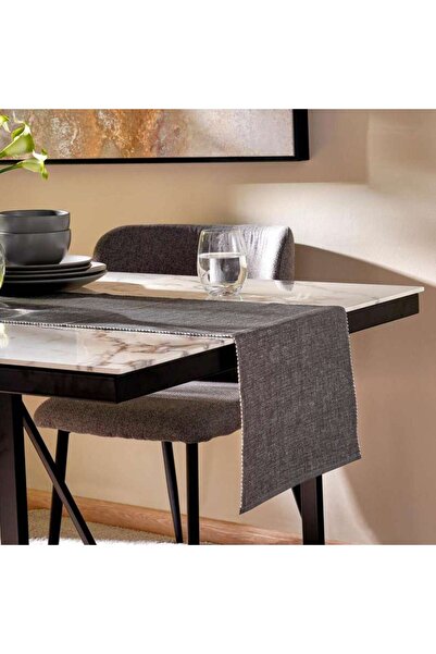 PAN HOME Aria Chambray Table Runner 33x120cm-grey