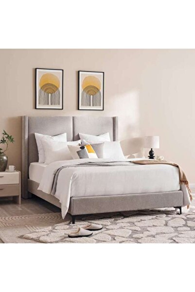 PAN HOME سرير وALTER KING مقاس 180x200 سم - رمادي فاتح