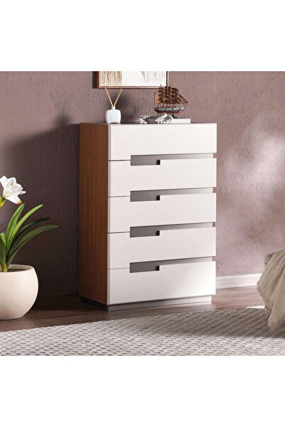 PAN HOME Aria Chest Of 5 Drawer - Grey