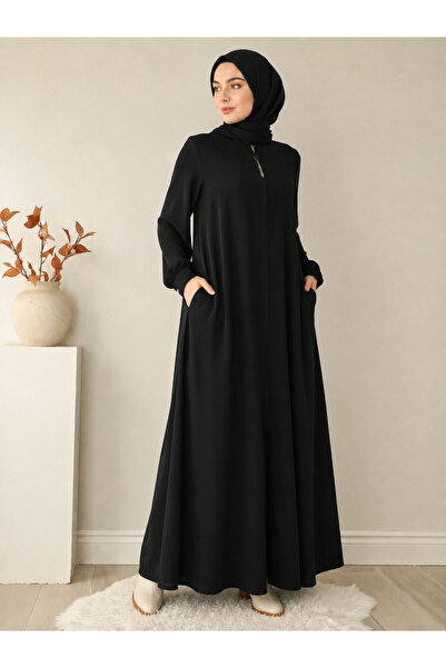 OKTAYUSTA COLLECTİON Medine İpeği Mevlana Ferace Siyah