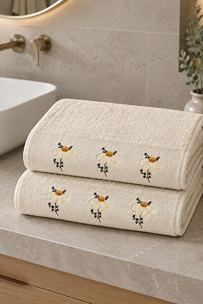 Vannes Home 100% Cotton Luxury Punch Embroidered 2-Piece Hand and Face Towel ...
