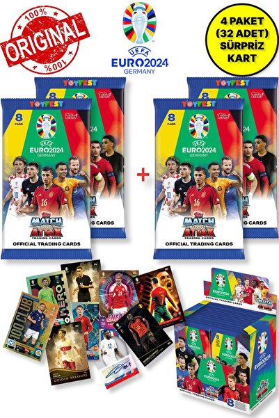 TOYFEST ALMANYA EURO 2024 Avrupa Şampiyonası Match Attax - 4 ADET Futbolcu Ka...