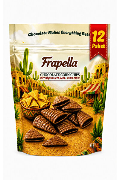 Frapella Sütlü Çikolata Kaplı Gevrek Mısır Çerezi 80 Gr. x 12 Adet