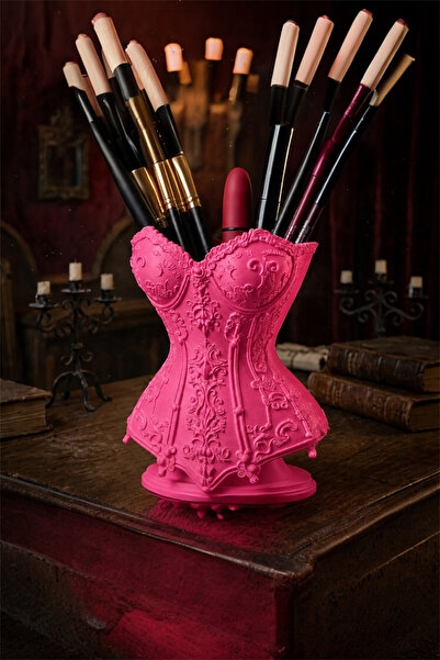 Belupa Decorative Makeup Brush Holder Organizer Pen Holder with Corset Design