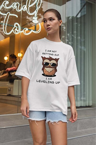 buzagi tasarım ürünleri Sarcastic Oversize Unisex White T-Shirt