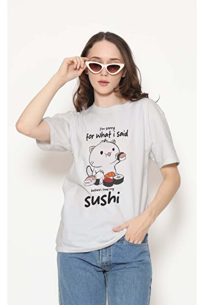 buzagi tasarım ürünleri Sarkastik Regular Fit Unisex White T-Shirt
