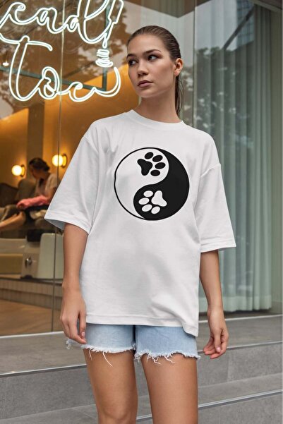 buzagi tasarım ürünleri Sarcastic Oversize Unisex White T-Shirt