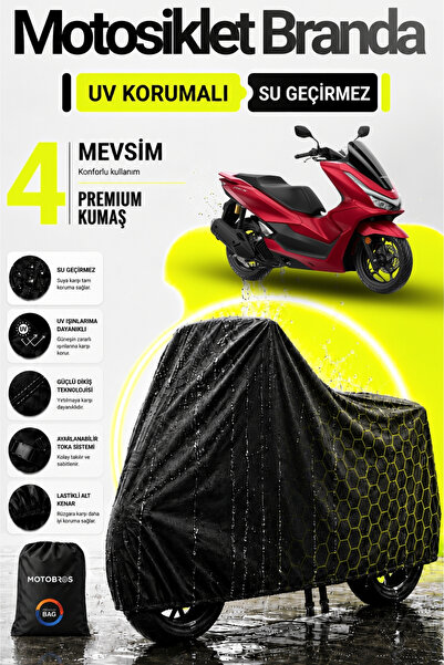 Motobros Motosiklet Branda Honda Pcx Siyah Su Geçirmez Dayanıklı En Kalın) Ku...