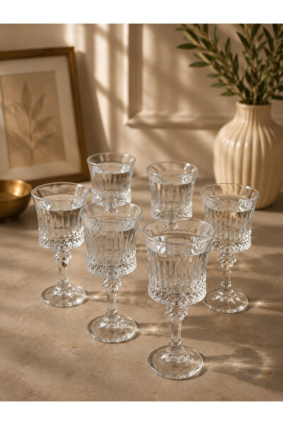 YzHome 6-Piece Glass Footed Pinterest Model Coffee Water Glass Soft Drink Coc...
