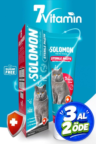 Solomon Sterile Paste 100 gr Kısırlaştırılmış Kediler Için Vitamin Ve Mineral...