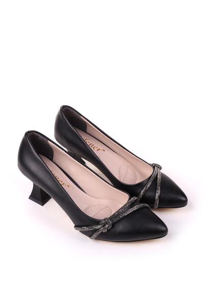 Papuçsepeti Papuç Sepeti 803 Pantofi clasici de damă cu toc de 6 cm Stone
