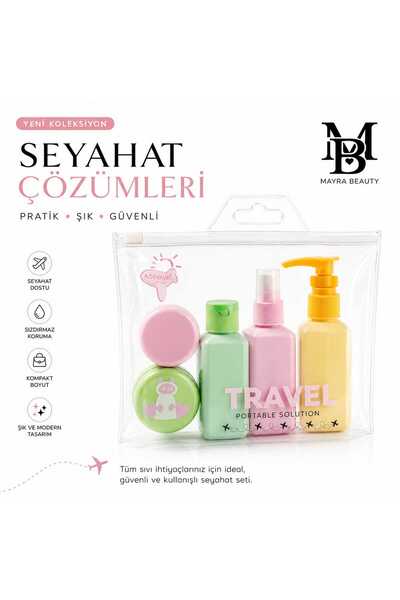 PİRAYE AKSESUAR Seyahat Kiti • Seyahat kutu • Seyahat Şişe Seti • Doldurabili...