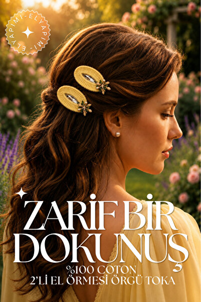 Süslü 2'li Anne ve Çocuk Örgü Toka Seti